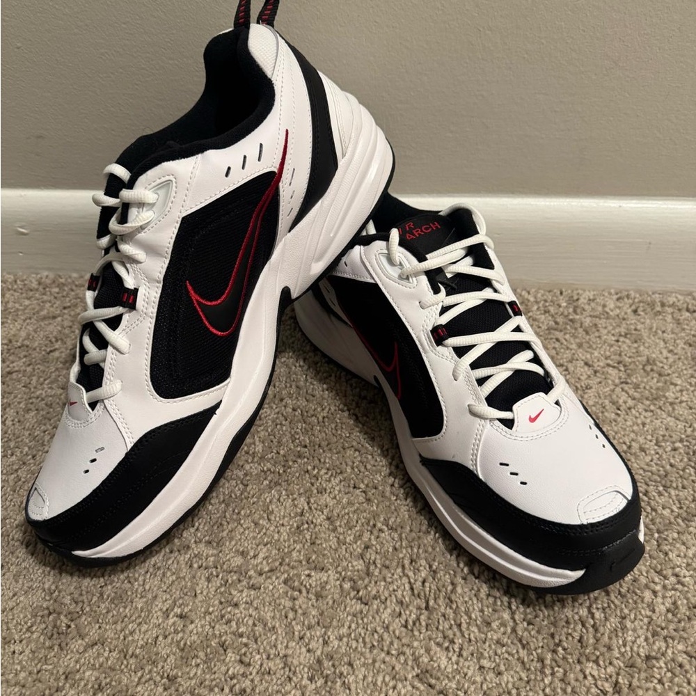 Nike Black and White Sneakers with Red Highlights